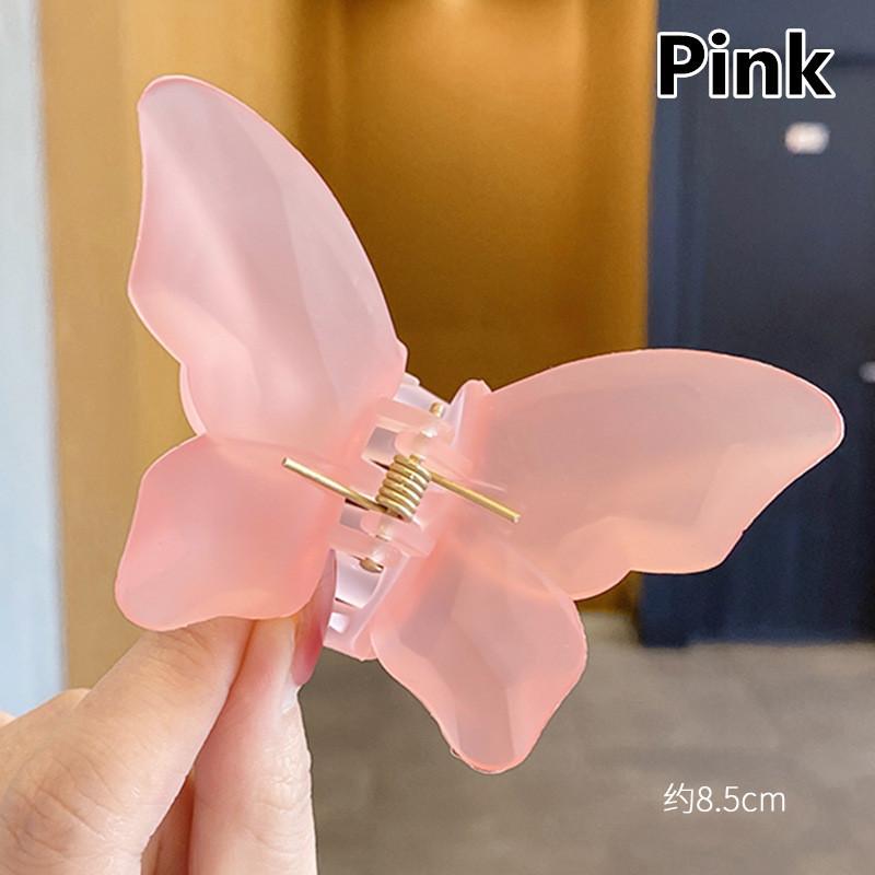Summer Jelly Color Butterfly Hair Claws Hairpin Cute Transparent Grabs Acrylic Hair Clip for Women Sweet Accessories