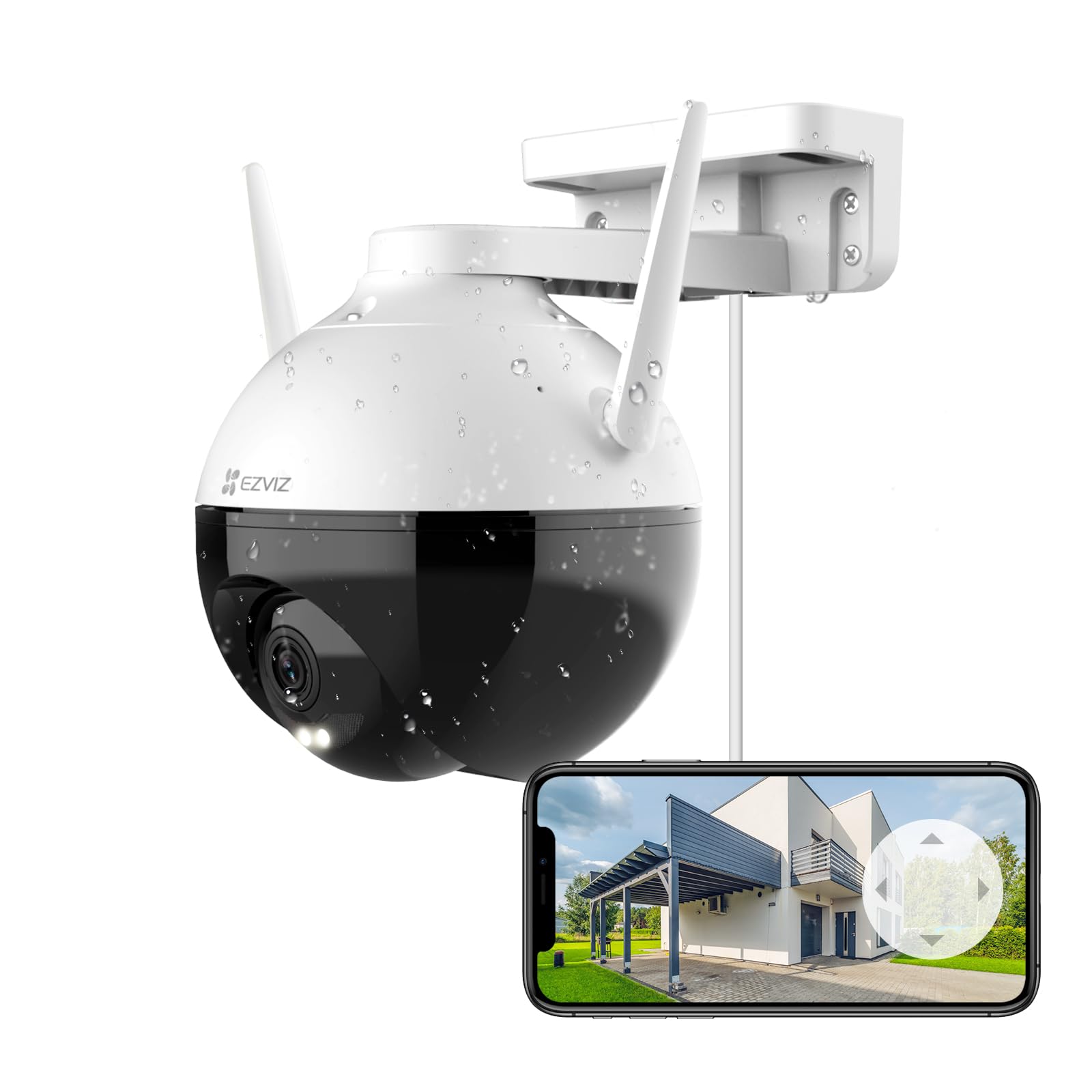 

Камера безпеки EZVIZ Камера зовнішнього спостереження PTZ 1080P Wi-Fi Широкий кут Smart Color Night Vision Функція обертання IP65 Водонепроникний ШІ Людський рух