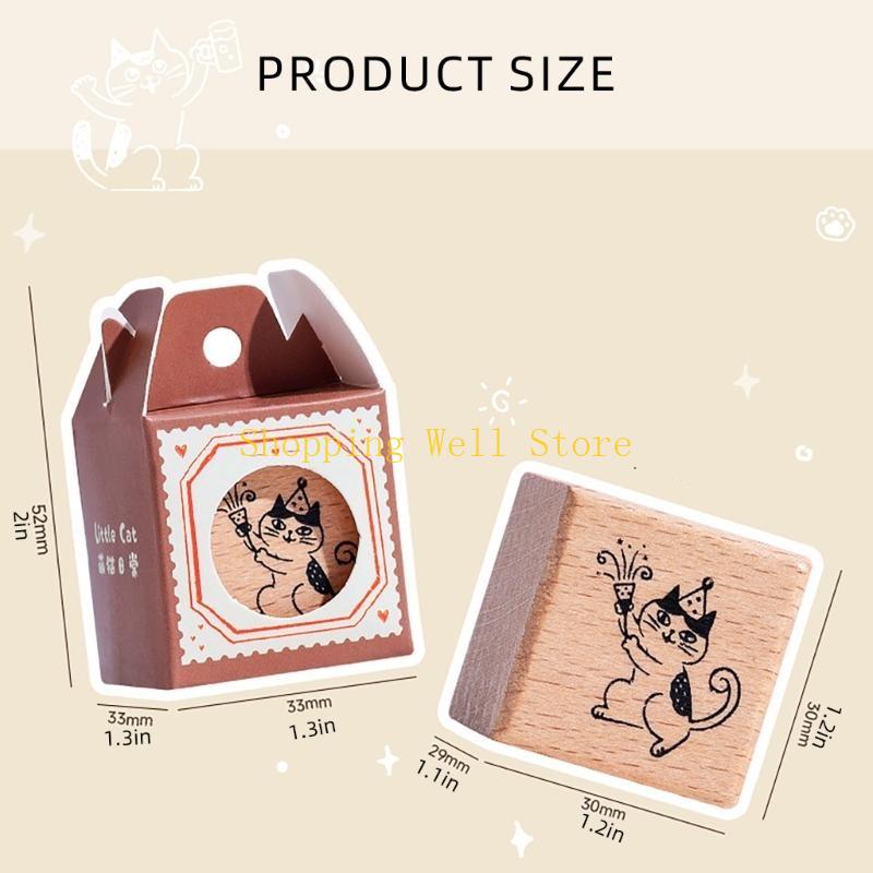 KX4B Cats Series Stamp Scrapbooking Decorative Stamp Rubber Stamp Animal Stamp for Crafts
