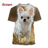 Cute Animals 3d Mens Graphic Tshirts Women Funny Chihuahua Dog Pattern T Shirt Kid Street Breathable O Neck Short Sleeve T-shirt