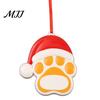 Small Gift for Pet Lovers Resin Christmas Ornament, Cute Cat Paw/Bone Shaped Xmas Tree Hanging Decoration Decorative Pendant Holiday with Santa