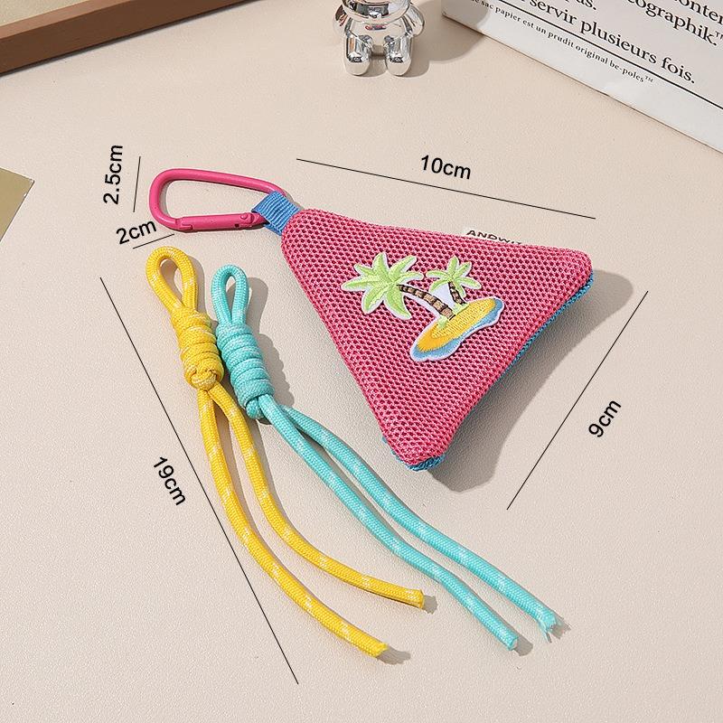 Handmade DIY triangle couple sachet change bag cartoon mosquito-proof key bag earphone bag traditional small and fresh