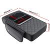 Universal Car Armrest Cushion Organizer - PU Leather Center Console Pad With Cup Holder, Phone Storage & Side Pockets, Multifunctional Armrest Cover