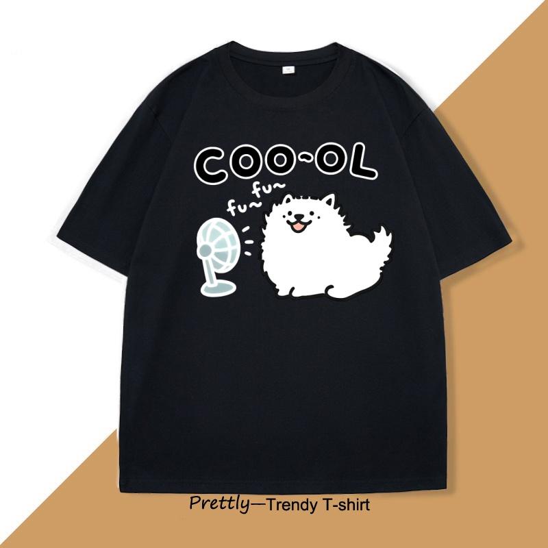 Funny Cute Dog Cool Fan TShirt Men Women Summer Puppy Graphic Tee Adorable Dog Lover Tshirt Harajuku Cotton Short Sleeve Tees
