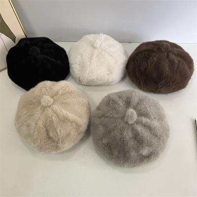 Wintermütze für Damen, französischer Stil, reine Farbe, hält warm, für den Alltag, Fotografie, achteckige Kappe, Partys, Reisen, Weihnachten, Geburtstag, Neujahr