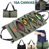 Tool Roll Bag,Multi-Purpose Roll Up Tool Bag,Wrench Roll,Canvas Tool Organizer Bucket,Car First Aid Kit Wrap Roll Storage Case