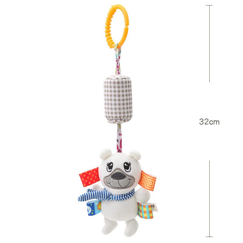New Baby Rattles Bell Toy Soft Stuffed Animal Rattle Hand Grip Toys Pendant Stroller Crib Bed Teether Hanging Toy 0-24 Months