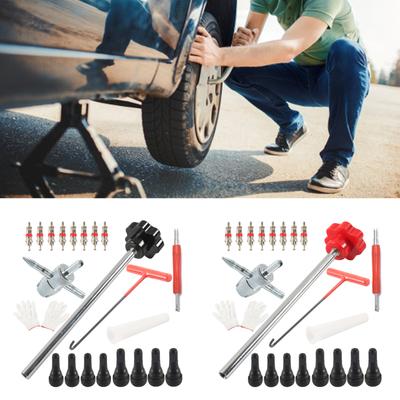 Portable 22pcs Tire Repair Set Corrosion Resistant Valves Cores Removal for Car & Outdoor Enthusiasts Facing Emergencies