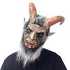 Démonická latexová maska s rohy a zakrvácenými ústy pro halloweenské party kostým Pokrývka hlavy a Cosplay doplňky
