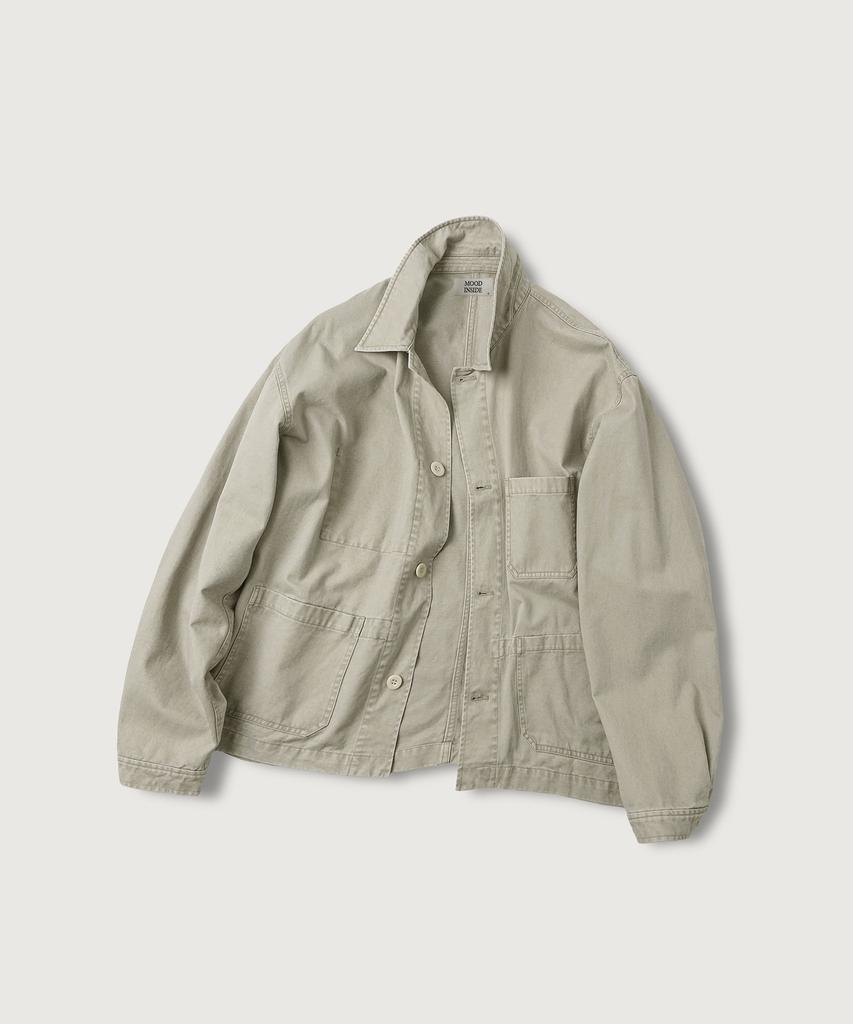 MOOD INSIDE Vtg Cotton Chore Jacket_Light Beige