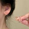 Korea Pink Flower Stud Earrings for Women Fashion Charming 925 Silver Needle Sweet Girls Earrings Statement Wedding Jewelry 2025