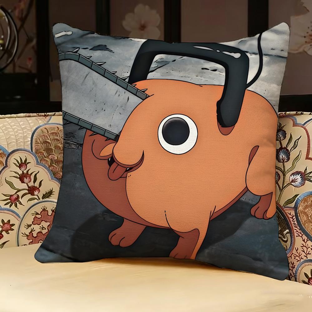 C-chainsaw Man Anime Pillow Case Pillowcase, Double-sided Printed, Sofa Cushion, Bedroom Headboard Pillow