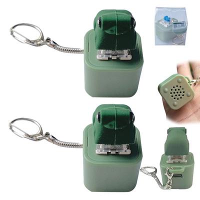 Frog Croaking Fidget Toy Keychain with Colorful Lights Rechargeable Stress Reliever for Anxiety Sensory Fun Adult Animal Sound Button Toy