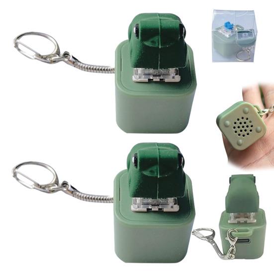 Frog Croaking Fidget Toy Keychain with Colorful Lights Rechargeable Stress Reliever for Anxiety Sensory Fun Adult Animal Sound Button Toy