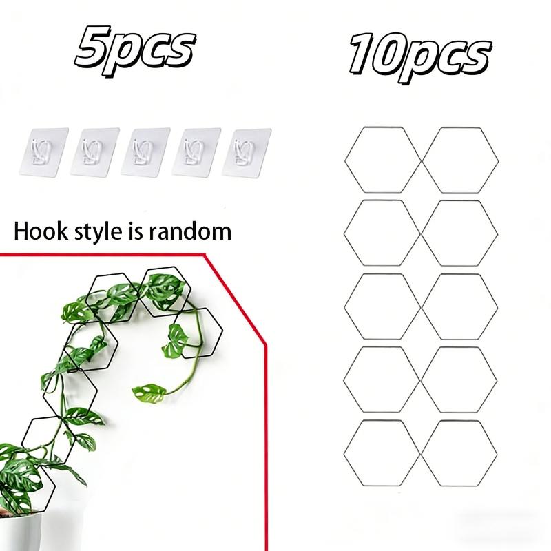 

15pcs DIY Chain Greenhouse Frames Metal Grids Plant Supports Frames With Hooks For Ivy Climbing Plants Gardening Accessories