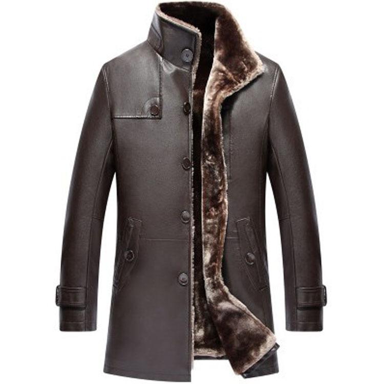 Lederjacke Herren Kleidung Wolle Liner Tops Winter Herren Schaffellmantel Plus Größe M-5XL