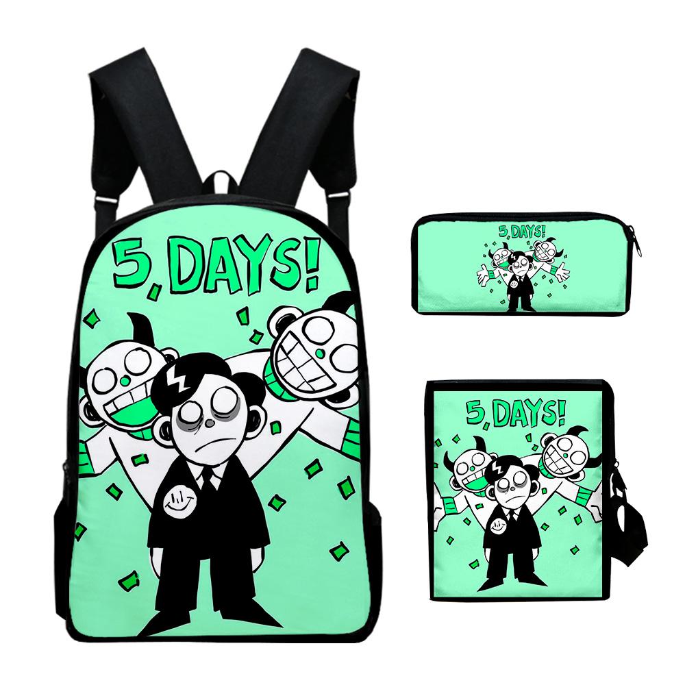 Trendy Subway Midnight Game 3D Print 3pcs/Set Pupil School Bags Laptop Daypack Backpack Inclined Shoulder Bag Pencil Case