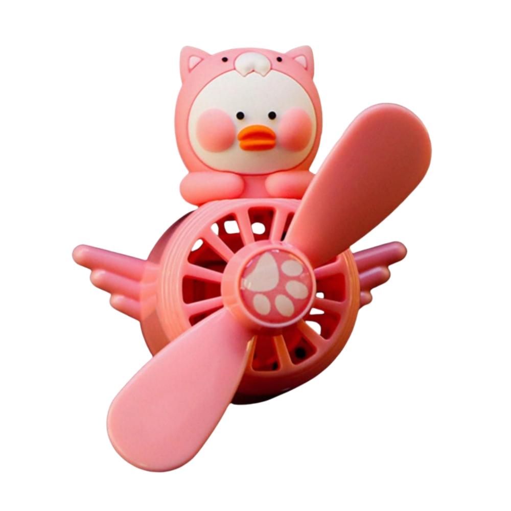 Pink Interior Car Vent Decoration Cat Duck Dog Ornament Air Vent Fan Helicopter Vehicle Blower Car Propeller Refill