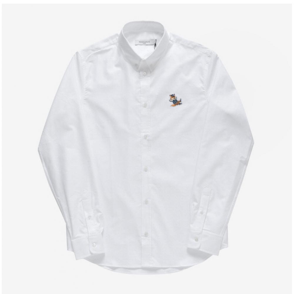 Maison Kitsune Km00488wc2010 P100 Dressed Fox Patch Mens Shirt