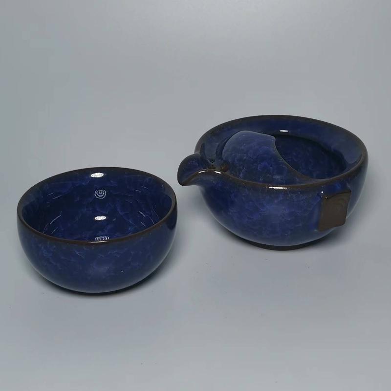 Cestovní čajový set v různých stylech, vysoké kvality, krásný a elegantní Gaiwan, čajová konvička a šálky, porcelánový čajový set, 1 čajová konvička, 1 čajový šálek