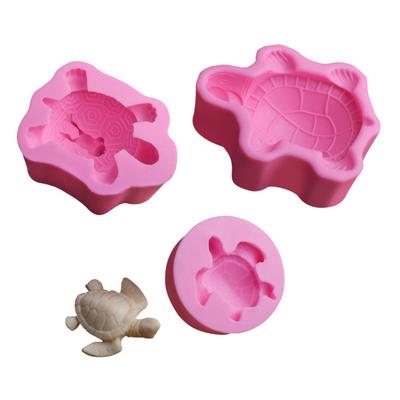 3-teilige Schildkrötenform, einfache Entformung, flexible Silikon-Backform, exquisite Verarbeitung, Seifenform für Zuhause