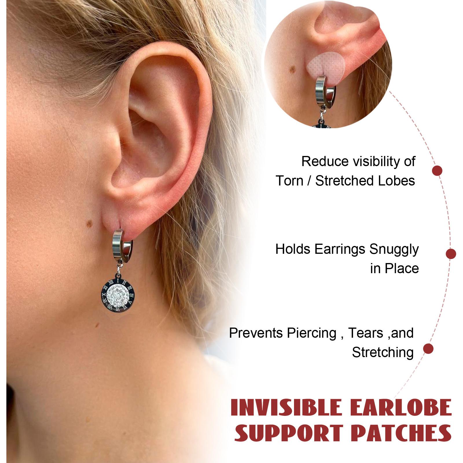 300 Patchs De Soutien Pour Boucles D'Oreilles - Autocollants Invisibles, Pour Éviter L'Affaissement Du Lobe