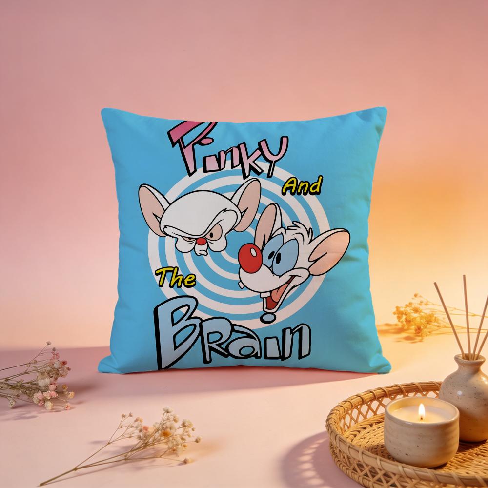 Stylish PPinky and the Brainful Cushion Cover Comfortable Durable Pillow Cover MultiScene for Home Office Car Sofa
