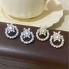 Exquisite Snowflake Zircon Pearl Earrings: Unique Versatile Studs for Women