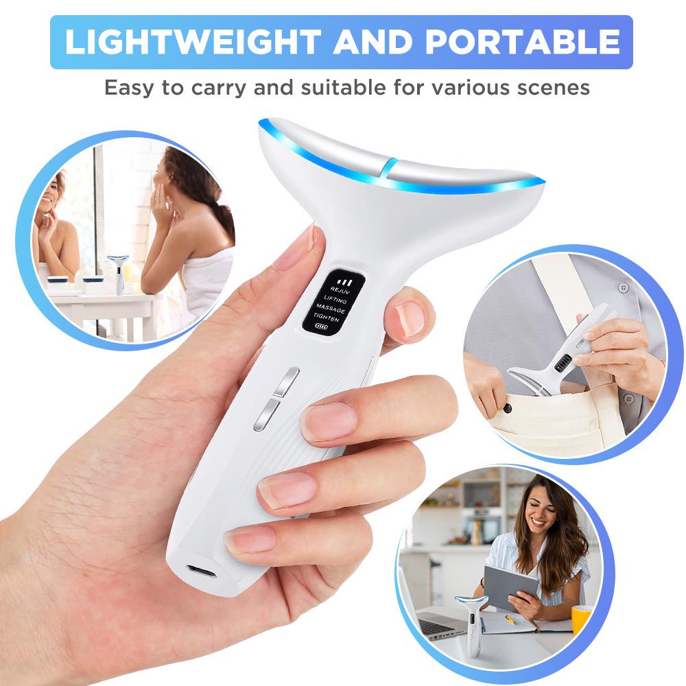 EMS Microcurrent Color Light Neck Beauty Massager Tool