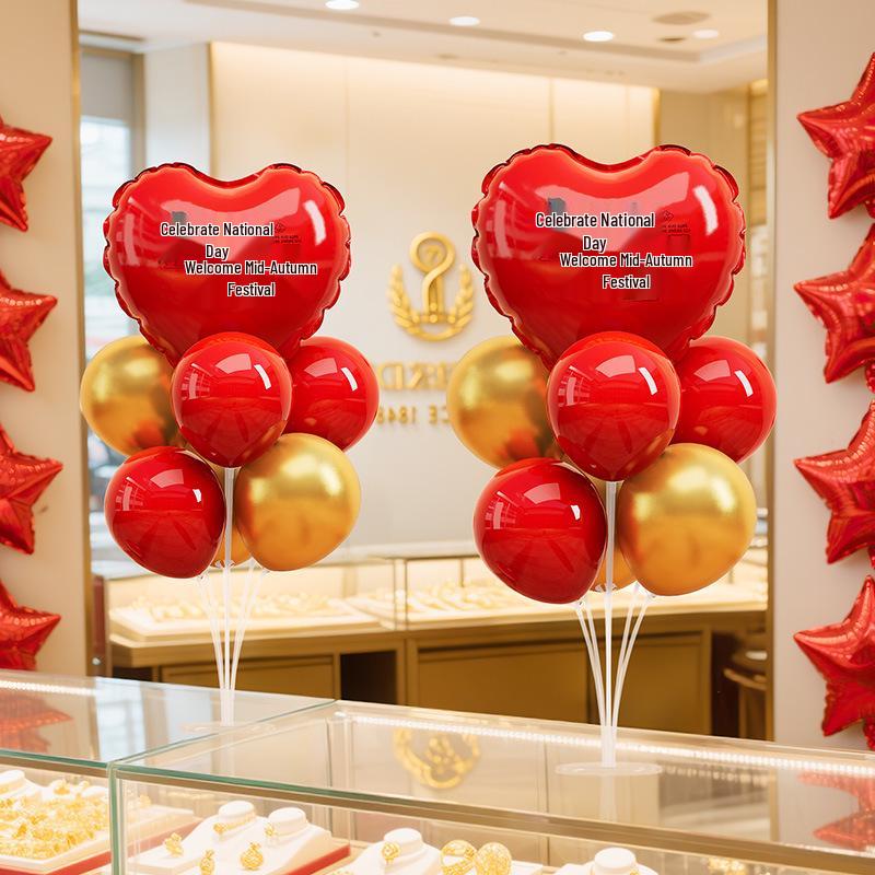 National Day & Mid-Autumn Festival Balloon Table Decoration for Jewelry Store