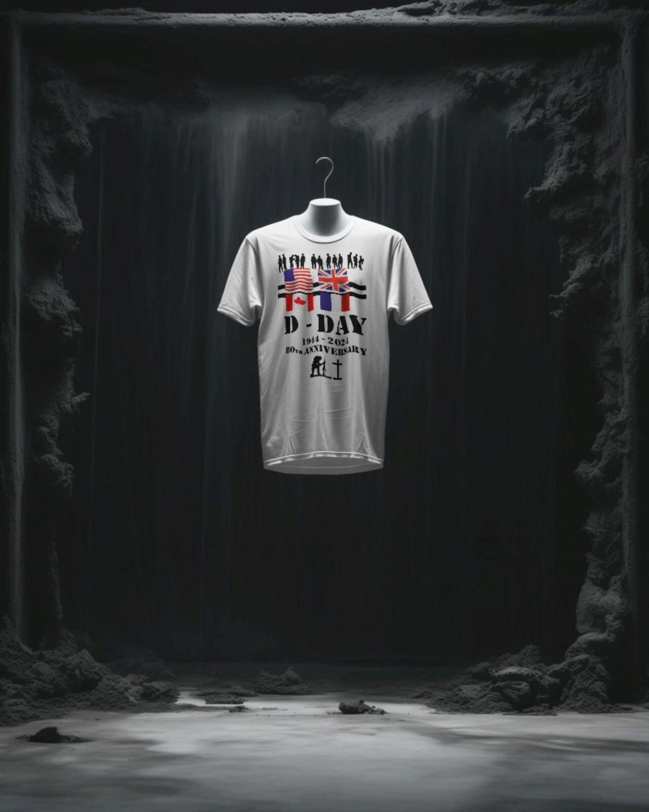 D-Day 80th Anniversary T-Shirt, UK Remembrance Military WW2 Shirt,Unisex Tee Top XL