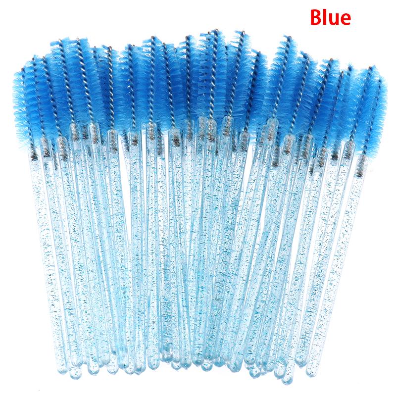 50Pcs Disposable Eyelash Brush With  Rod Eyebrow Comb Makeup Brush