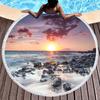 Natural Scenery Sea Rock Round Beach Towel, Ocean Theme Beach Blanket,Soft Absorbent Quick Dry Pool Towel Portable Picnic Mat