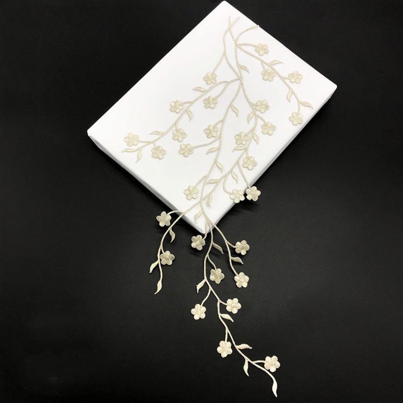 1PC Floral Clothes Sticker Iron On Applique Patch DIY Hot-fix 47CM Plum Blossom Flower Beautiful Embroidery Patches Cheongsam