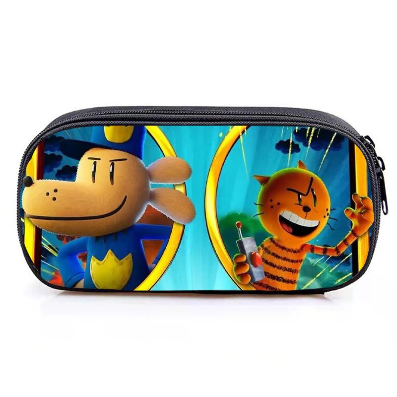 Dog Man Pencil Case Cute Game Pen Bags Kids Large Storage Students School Gifts Pencilcases