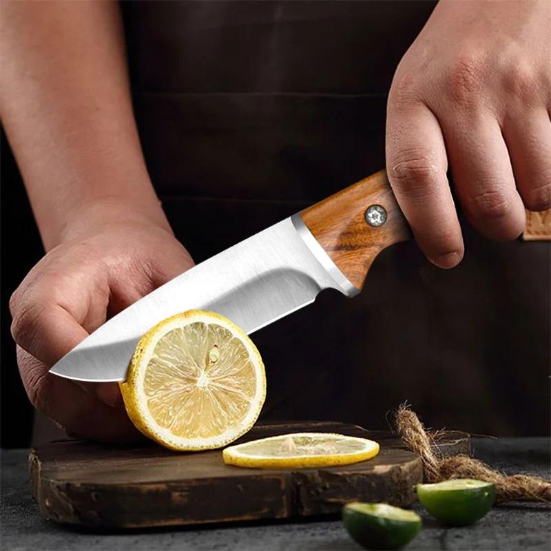 1PC Stainless Steel Kitchen Knife Boning BUtcher Knife 5Cr15 Meat Cleaver Handmade Forged Chef Knives for CookingTools Fruit Knife