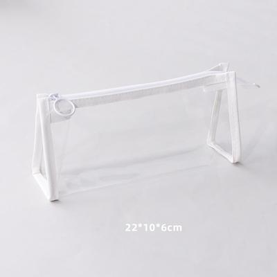 Simple Transparent Color Pencil Case Large Capacity Pen Bag TPU Waterproof Storage Pouch for School Stationery