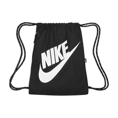 Nike Heritage Großes Logo Fitnessstudio Kordelzugtasche Unisex Rucksack Schwarz DC4245-010