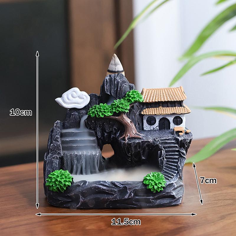 Resin Reflux Incense Burner Tower Sandalwood Decoration Home Indoor Aromatherapy Mosquito Repellent Incense Burner Ornament