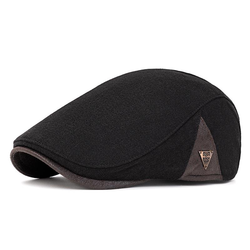 Men's Autumn Vintage Beret Hat Casual Striped Herringbone Street Octagonal Hat Suitable for Daily Wear and Outdoor Activities