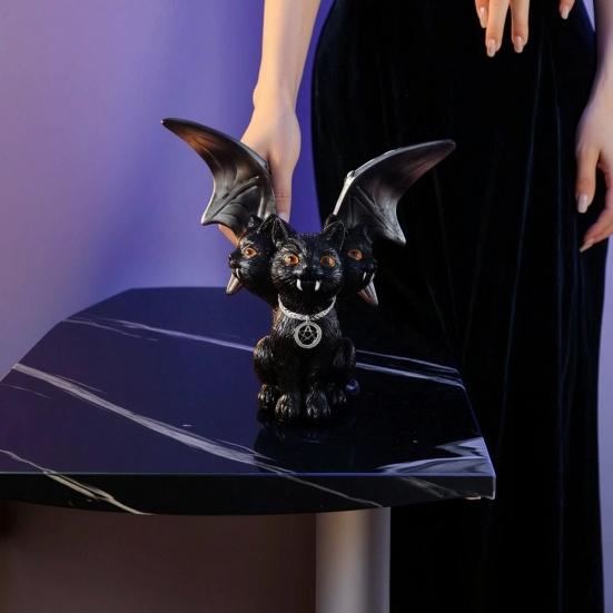 Resin Halloween Sculpture Witch Lantern, Gothic Ghoul Terrifying LED Night Light, Mysterious Accessory Waterproof Hell Reaper Spooky Tabletop Figurine