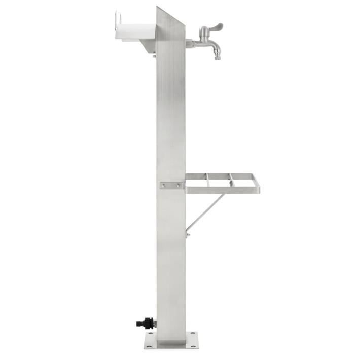 VidaXL Square Garden Water Column Stainless Steel 95 Cm 45455
