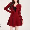 Medium and Long Skirt Knitted Sweater Women's New War Robe Waist Dress Autumn and Winter Temperament Knitted Sweater Women
