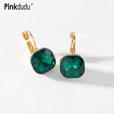 Romantische 6 Farbe Quadrat Glas Creolen Mode Licht Luxus Einfache Geometrische Ohrring für Frauen Schmuck PD1499