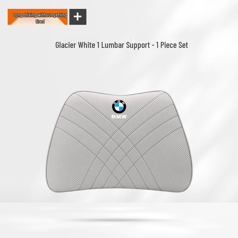 BMW Neck & Lumbar Support Pillow - Fits 1, 3, 5, 7 Series, X1, X3, X5, X6 - Car Interior Accessory