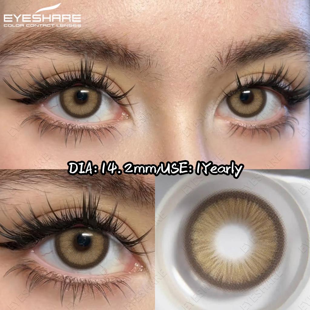 EYESHARE 2pcs Natural Brown Contact Colored Contact Lenses High Quality Blue Eyes Contacts Gray Beauty Pupils Green Eyes Lens