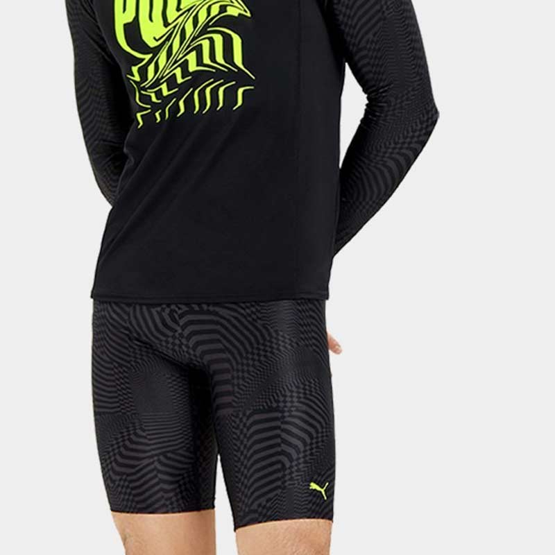 Puma Solid Color Sun Protection Chlorine Resistant Diving Swim Trunks Men Swimwear Black 100003337-282