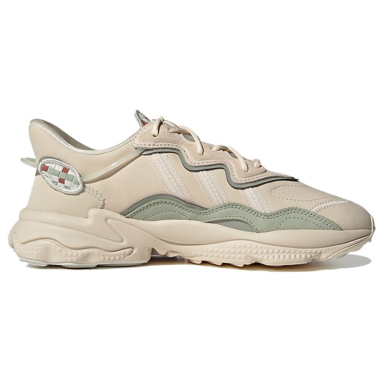 Adidas Originals Ozweego Fabric Leather Comfortable Sports Durable Low-Top Lifestyle Shoes Unisex Shoes Beige GY9018