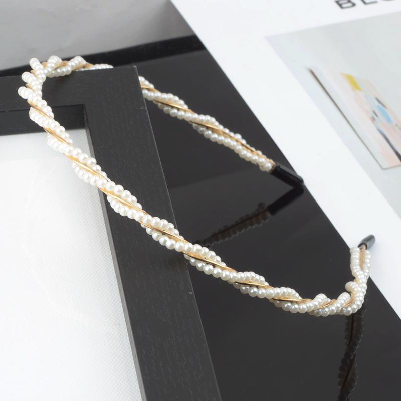 "Korean Style Pearl Bridal Headband - Handmade Fashion Accessory"