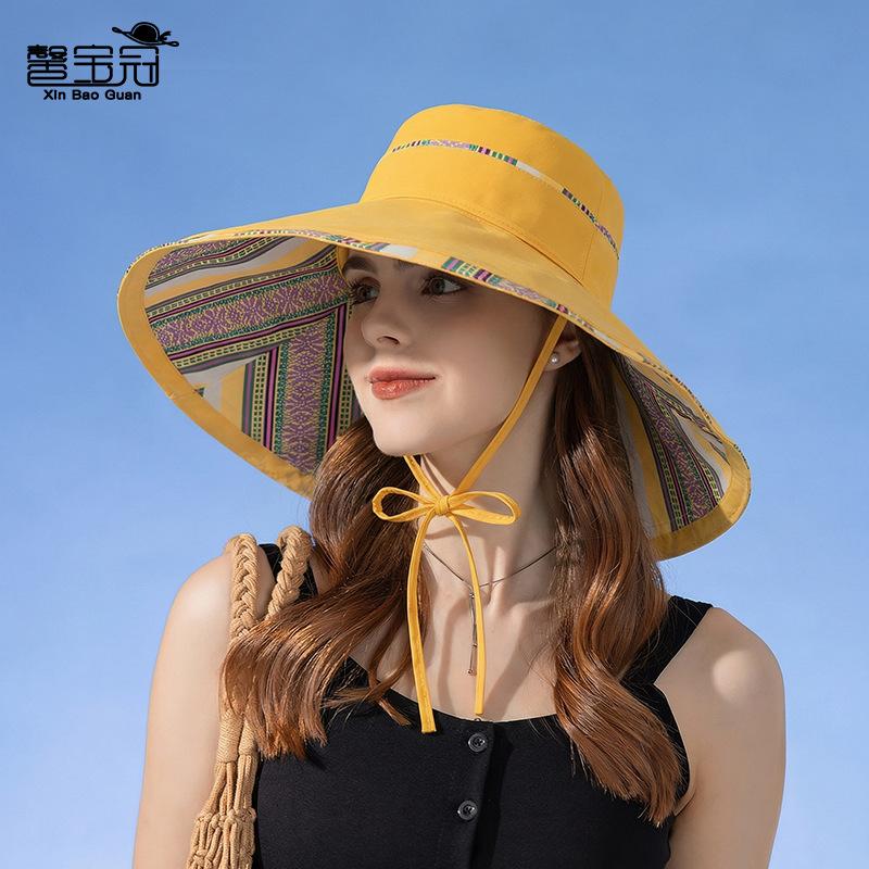 Summer wide brimmed hat double sided wearable, fisherman hat, versatile for sun protection and sun hats